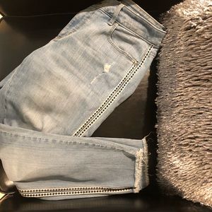 Loft frayed skinny jeans